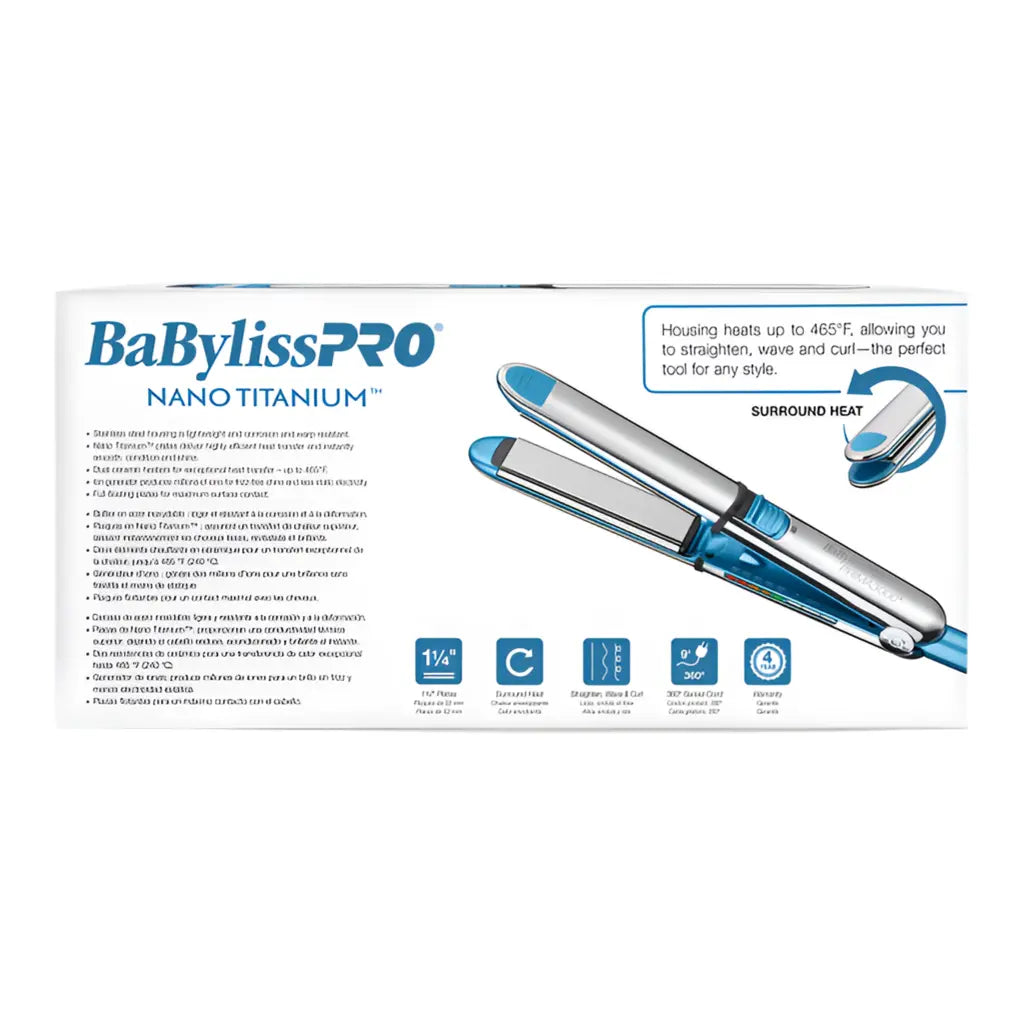 BaBylissPRO NANO TITANIUM PRIMA3000 1¼" IONIC STYLING IRON BaBylissPRO
