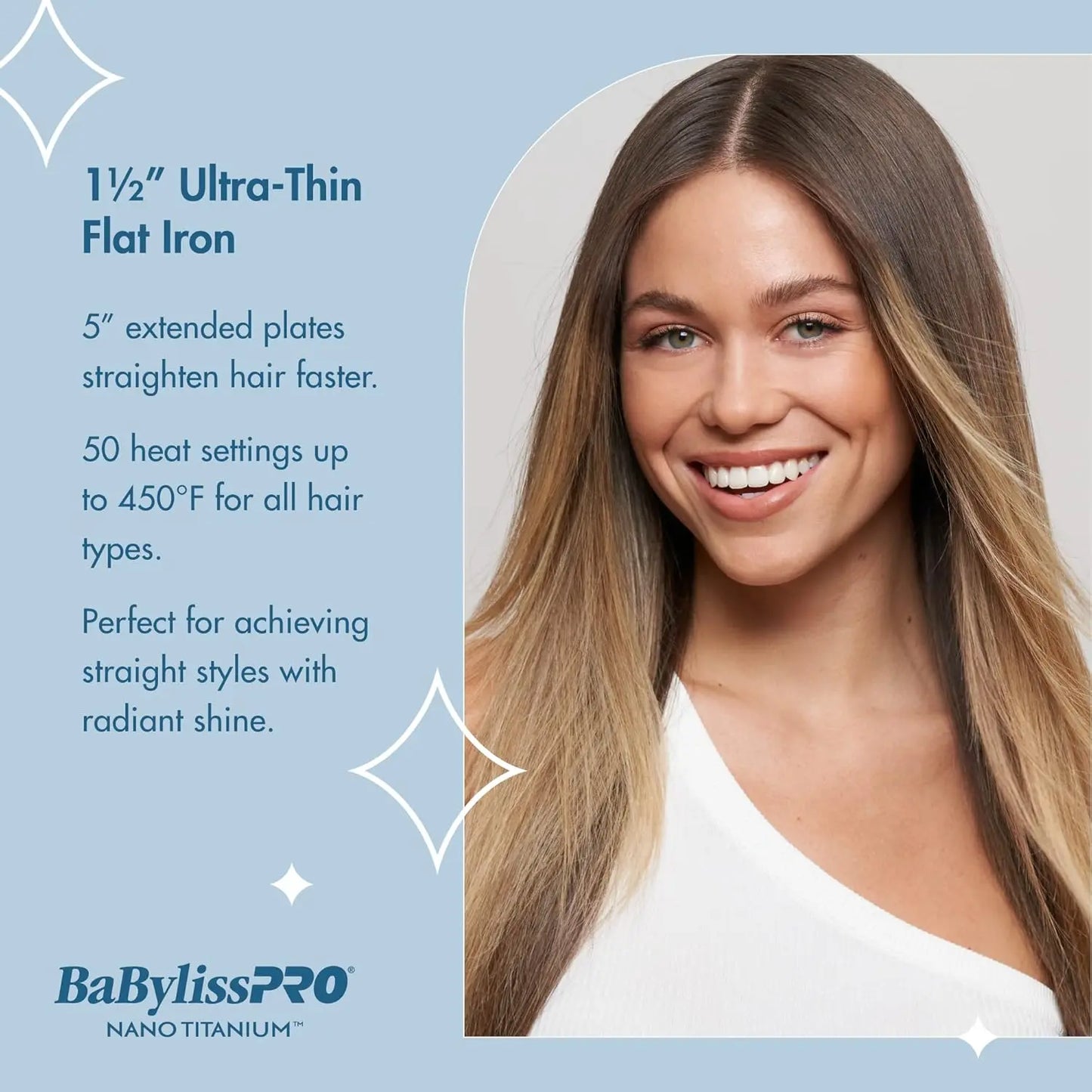 BaBylissPRO NANO TITANIUM 1½" ULTRA-THIN FLAT IRON BaByliss Pro