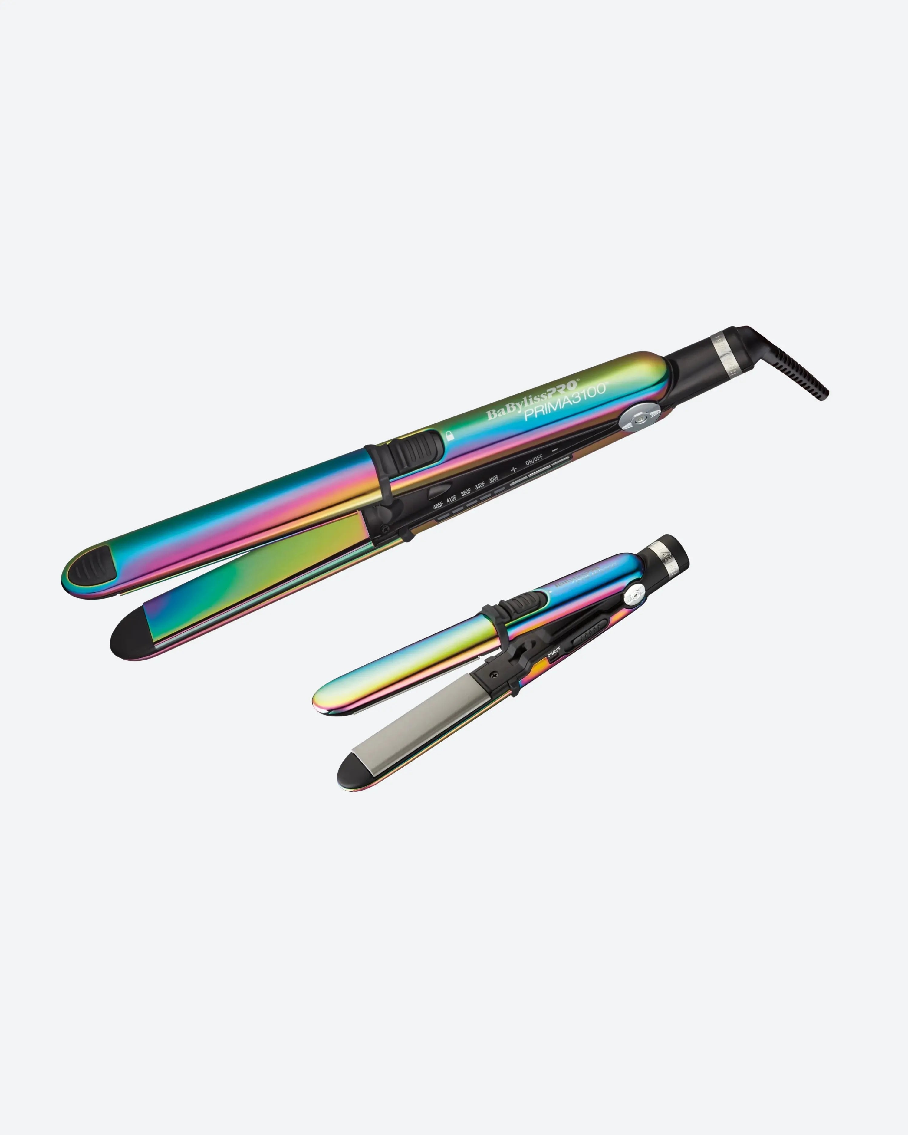 BaBylissPRO Nano Titanium Prima Styling Iron Set – Limited Edition Iridescent 0.75" & 1" Flat Iron Duo