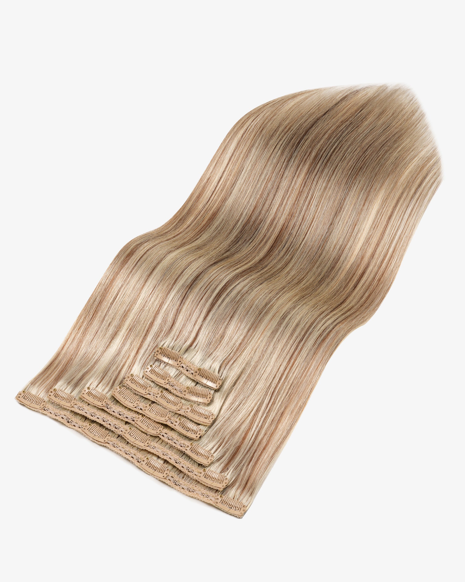 Clip-In Hair Extensions Medium Brown with Platinum Blonde #4/613