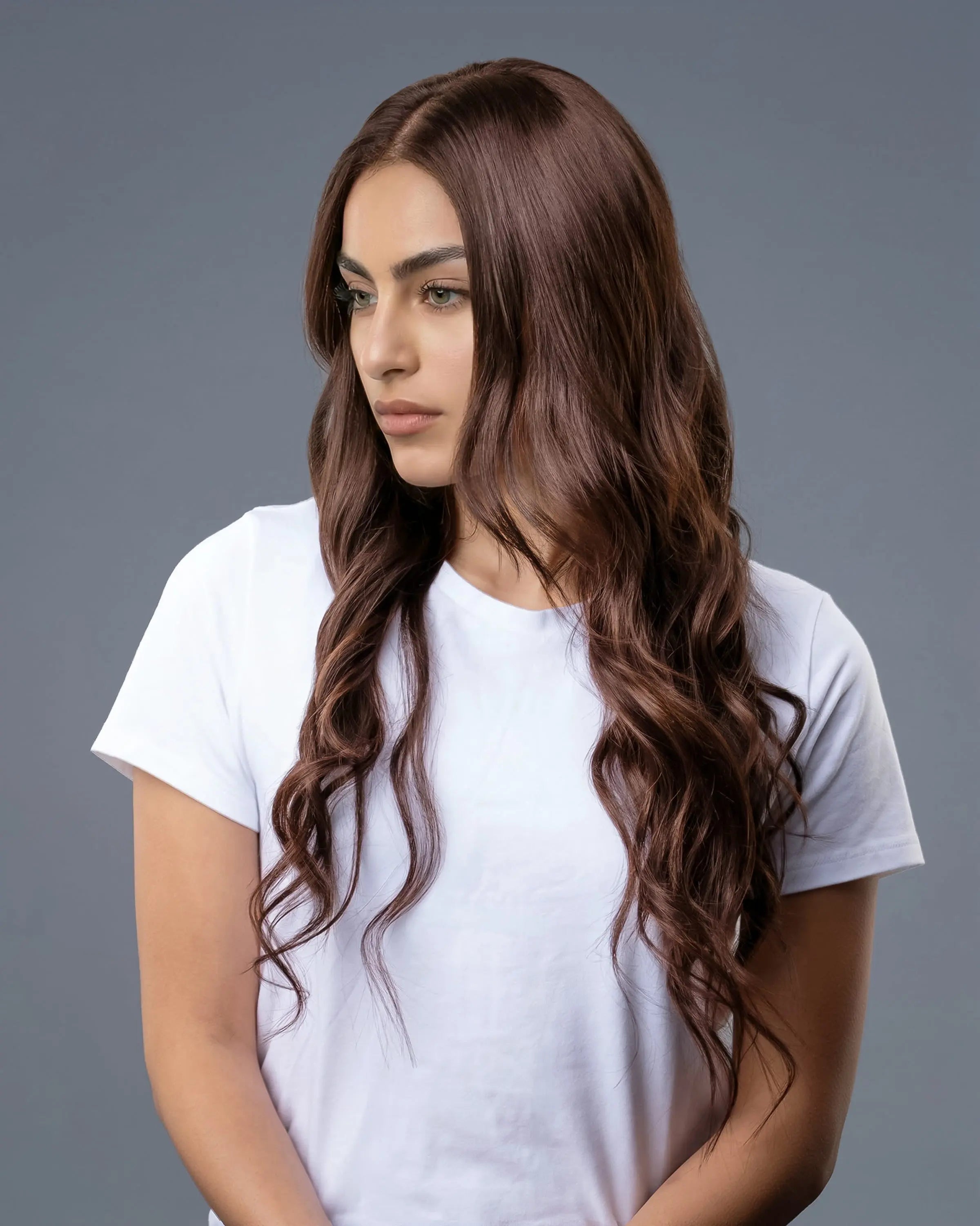 Tape-In Hair Extensions Medium Chestnut Brown #4