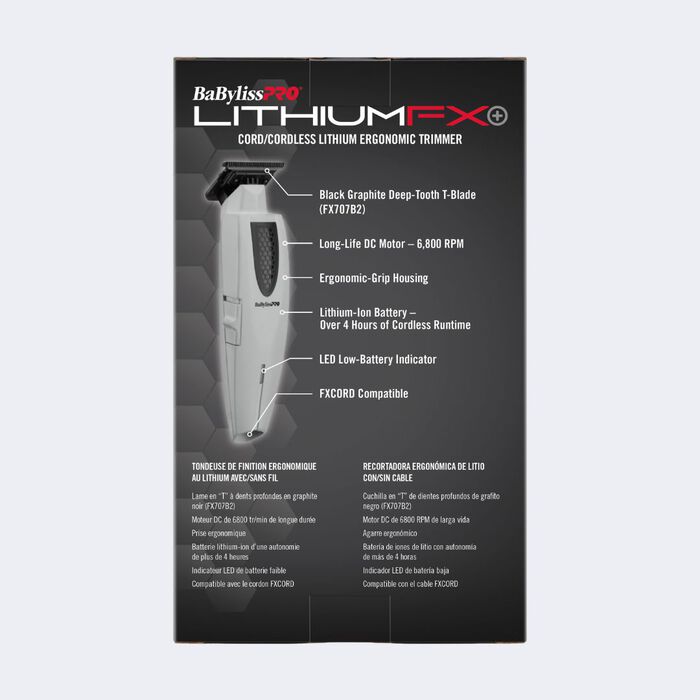 BaBylissPRO LithiumFX+ ERGONOMIC TRIMMER GRAY BaBylissPRO