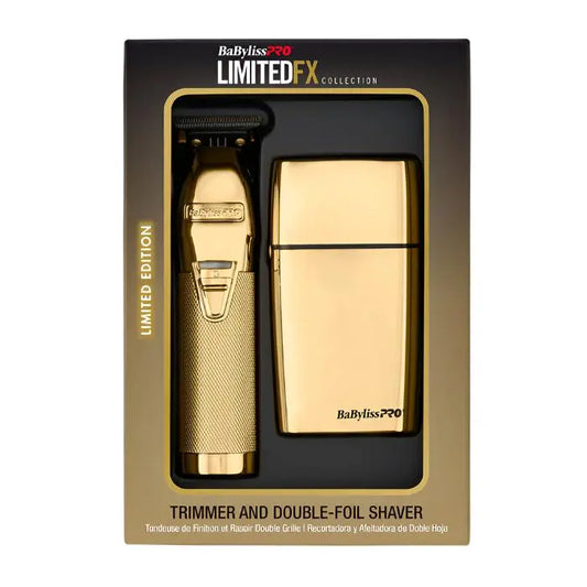 BaBylissPRO LIMITEDFX GOLD TRIMMER & DOUBLE FOIL SHAVER COMBO BaBylissPRO