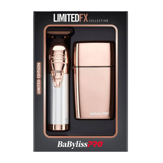 BaBylissPRO LIMITEDFX ROSE GOLD TRIMMER & DOUBLE FOIL SHAVER COMBO BaBylissPRO