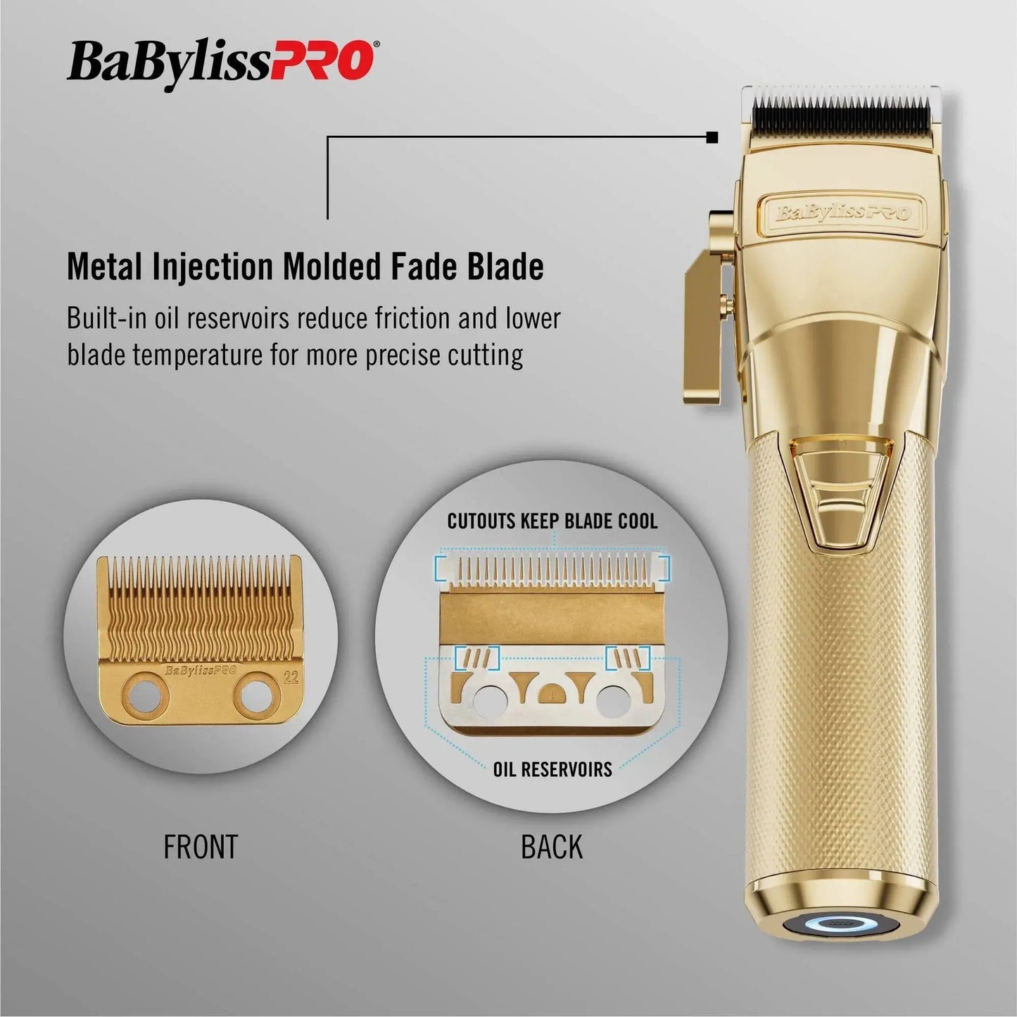 BaBylissPRO FXONE GOLD/MATTE BLACK CORDLESS CLIPPER Global Morado Inc.