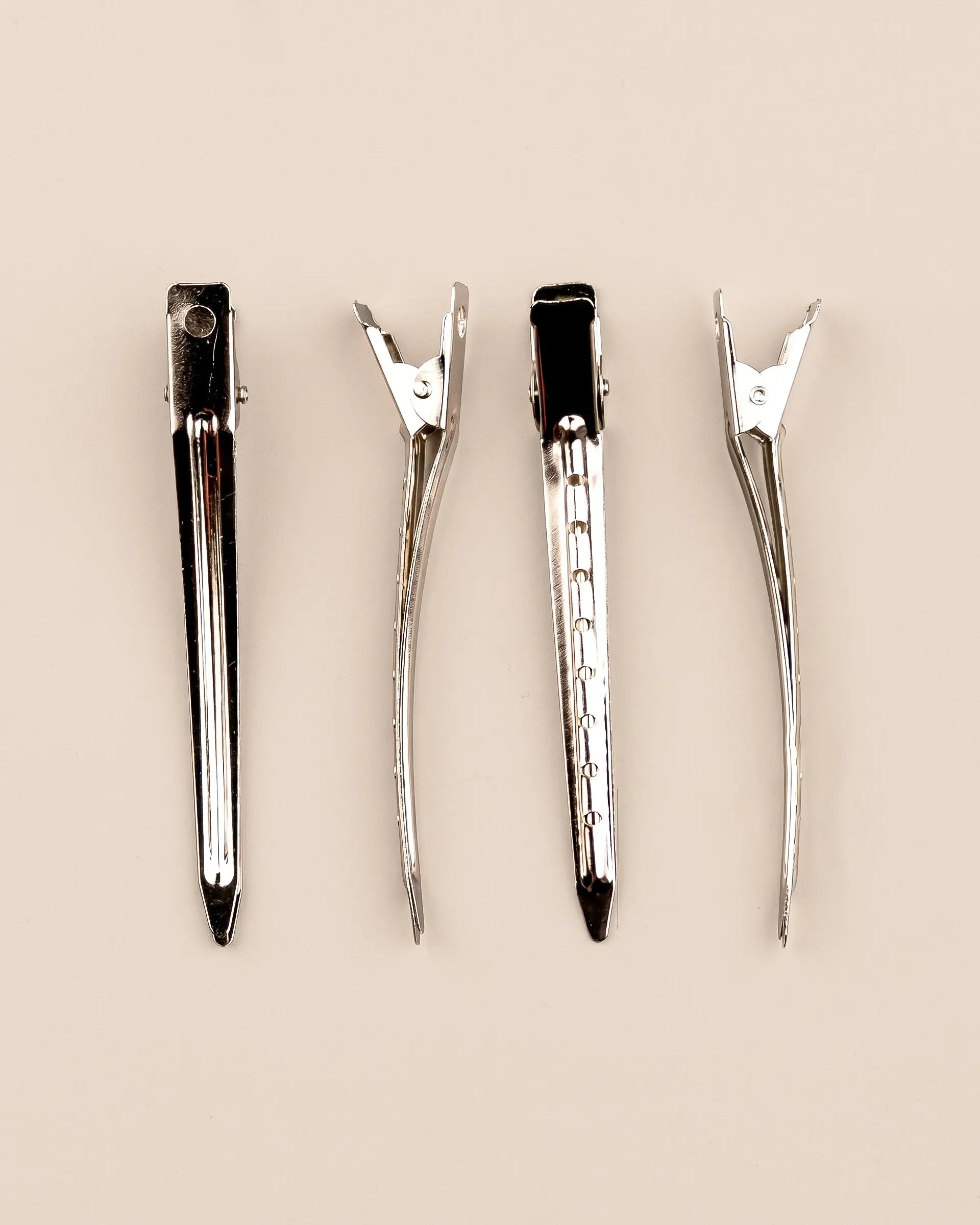 Diamond Metal Duckbill Clips (12 Pack) – Stainless Steel Sectioning Clips for Styling & Hair Extensions (3.5”)