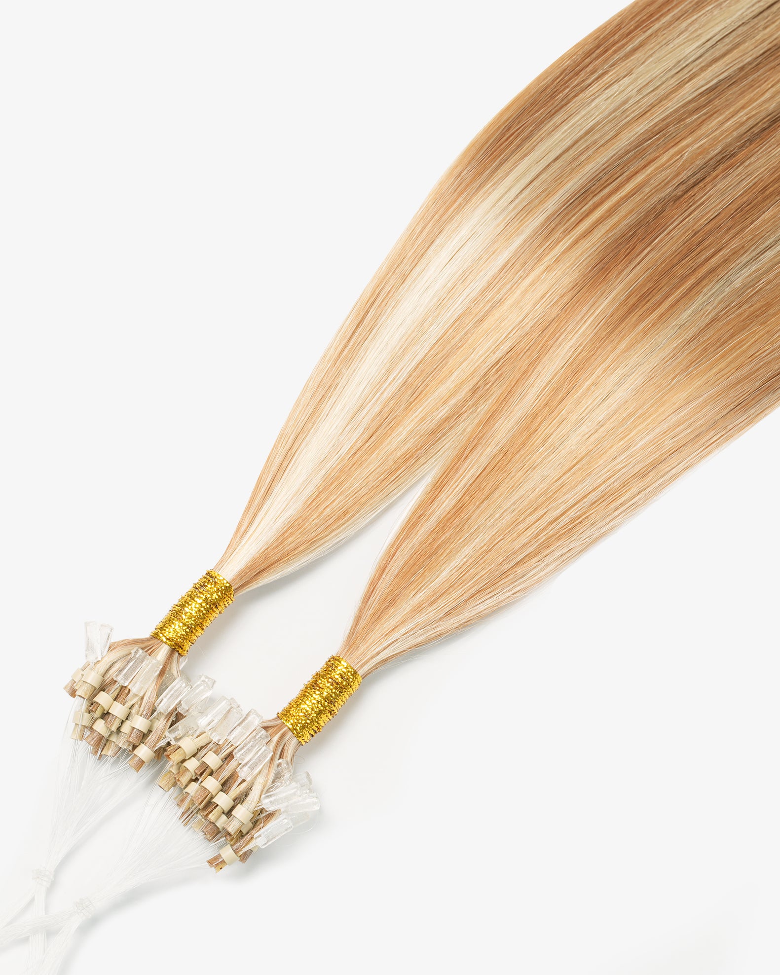 Micro Loop Hair Extensions Bronze Blonde with Platinum Blonde #6/613