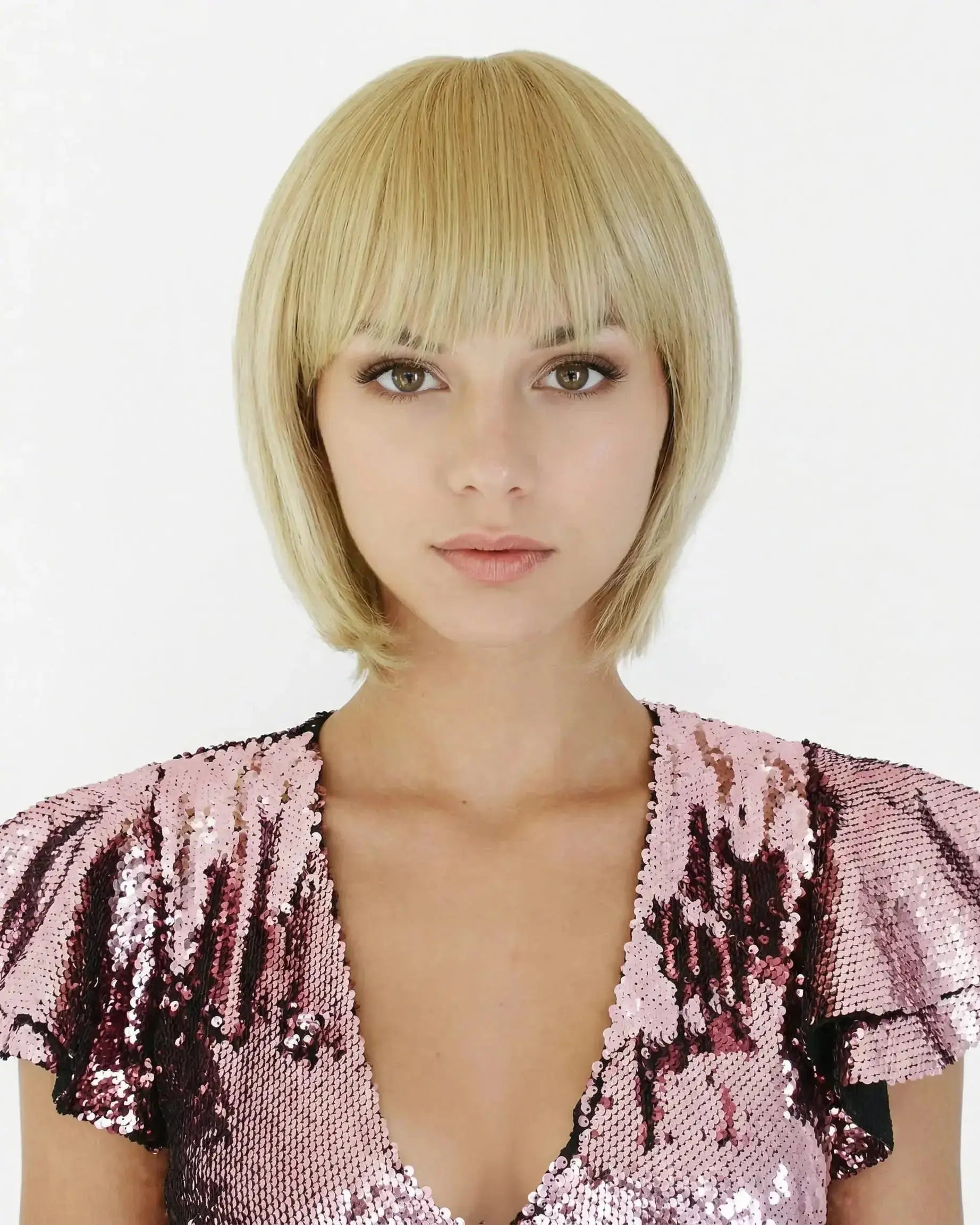 Premium Synthetic Full Wig With Skin Mina 12"