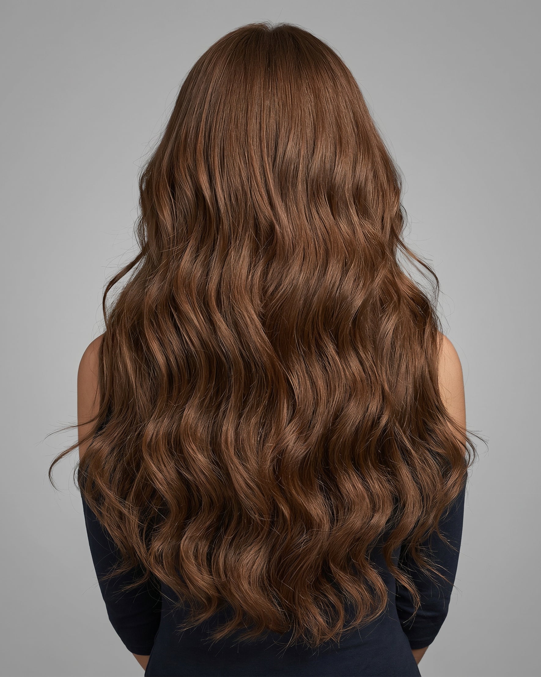 Remy Human Hair Extensions Medium Chestnut Brown