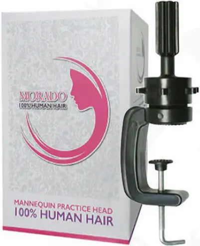 PRACTICE MANNEQUIN HEADS WITH CLAMP-100% HUMAN HAIR Global Morado Inc.