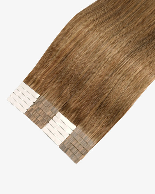 Tape-In Extensions Group Color#F4.27-Medium Brown with Honey Blonde-Morado Hair