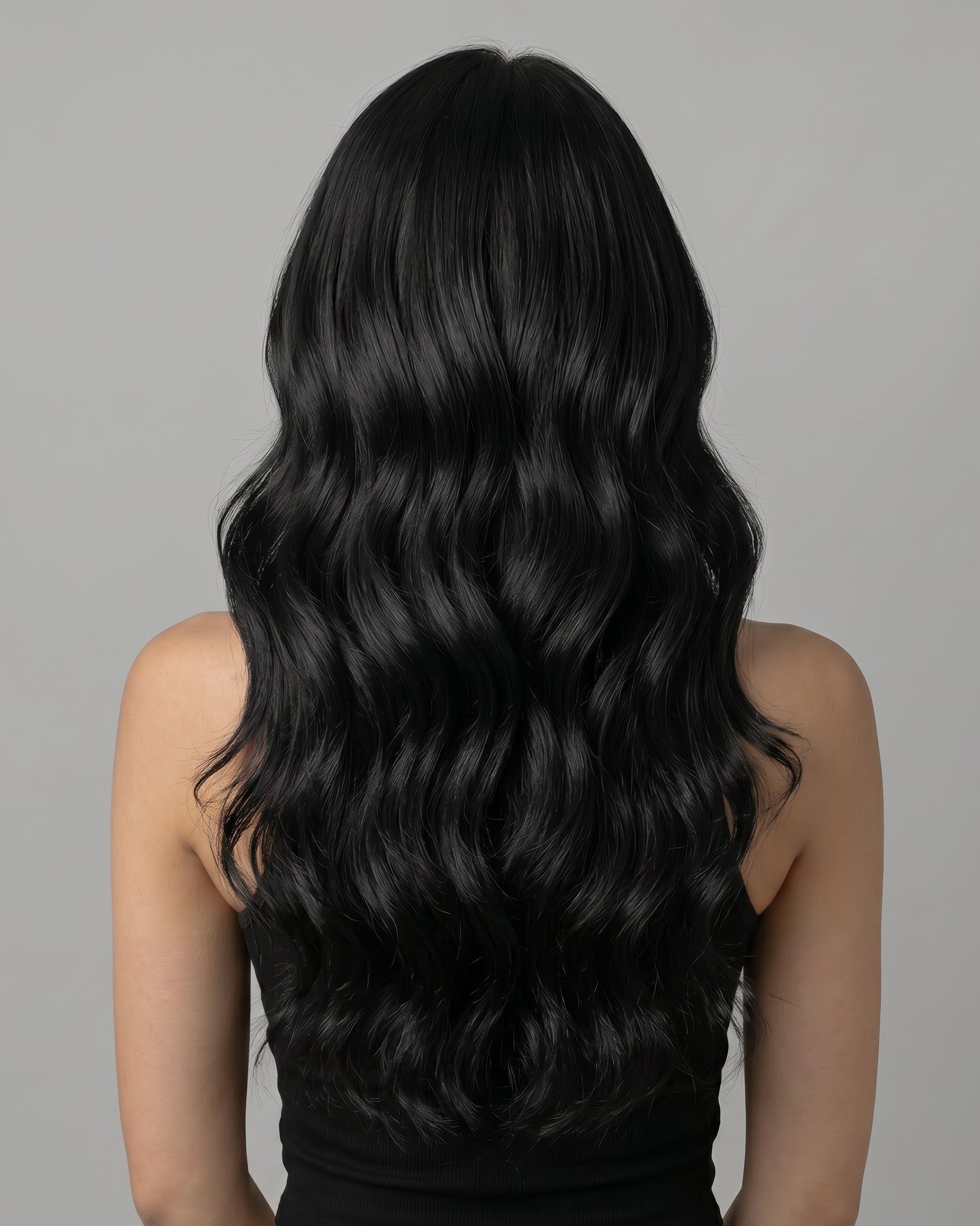 remy human hair extension jetblack