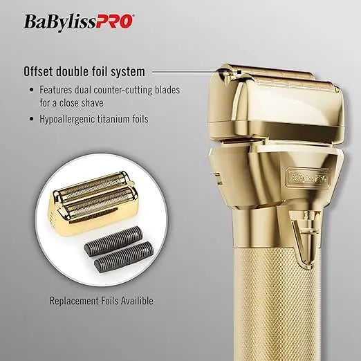 BaBylissPRO FXONE GOLD/MATTE BLACK DOUBLE FOIL SHAVER Global Morado Inc.