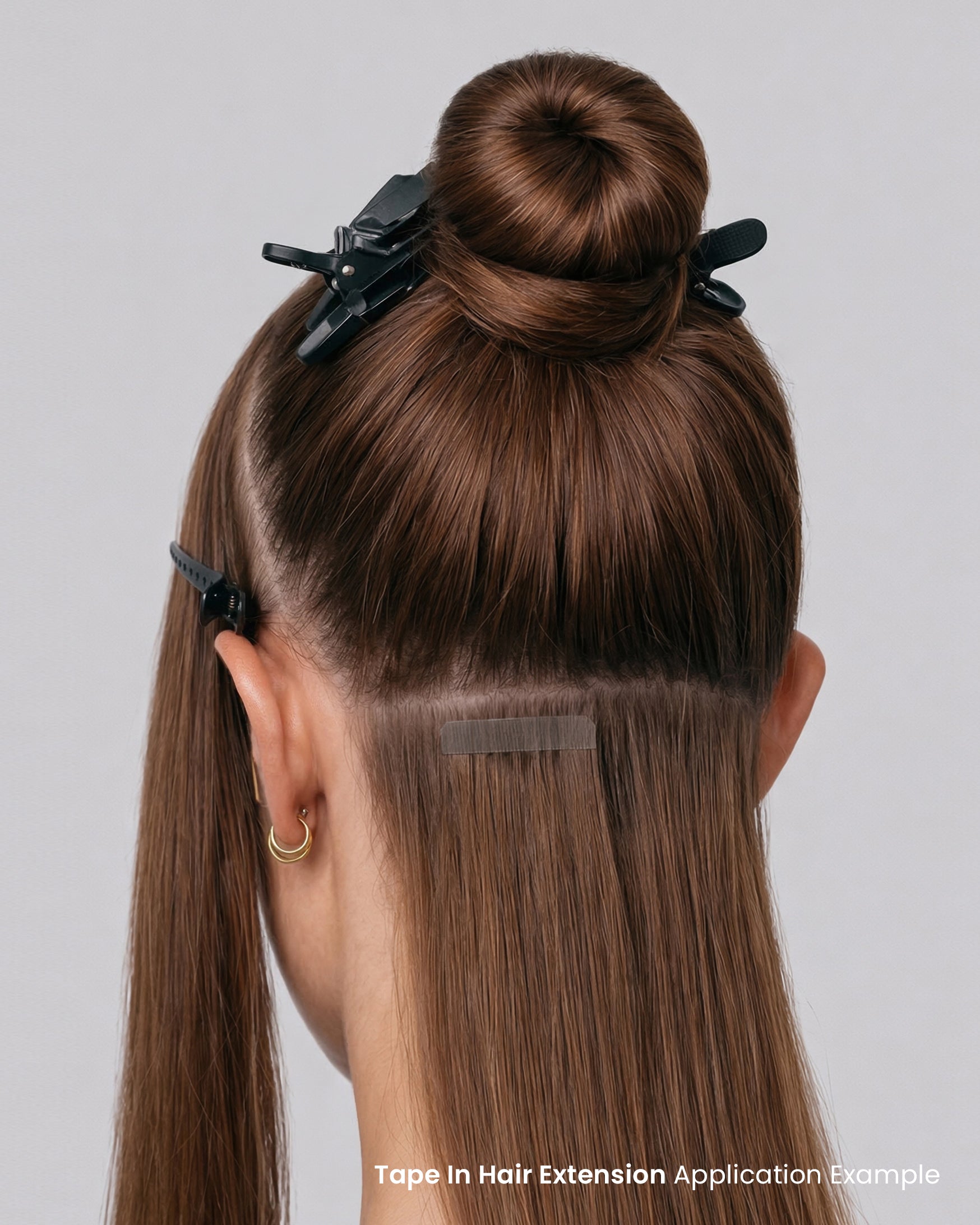 tape in human hair extension application