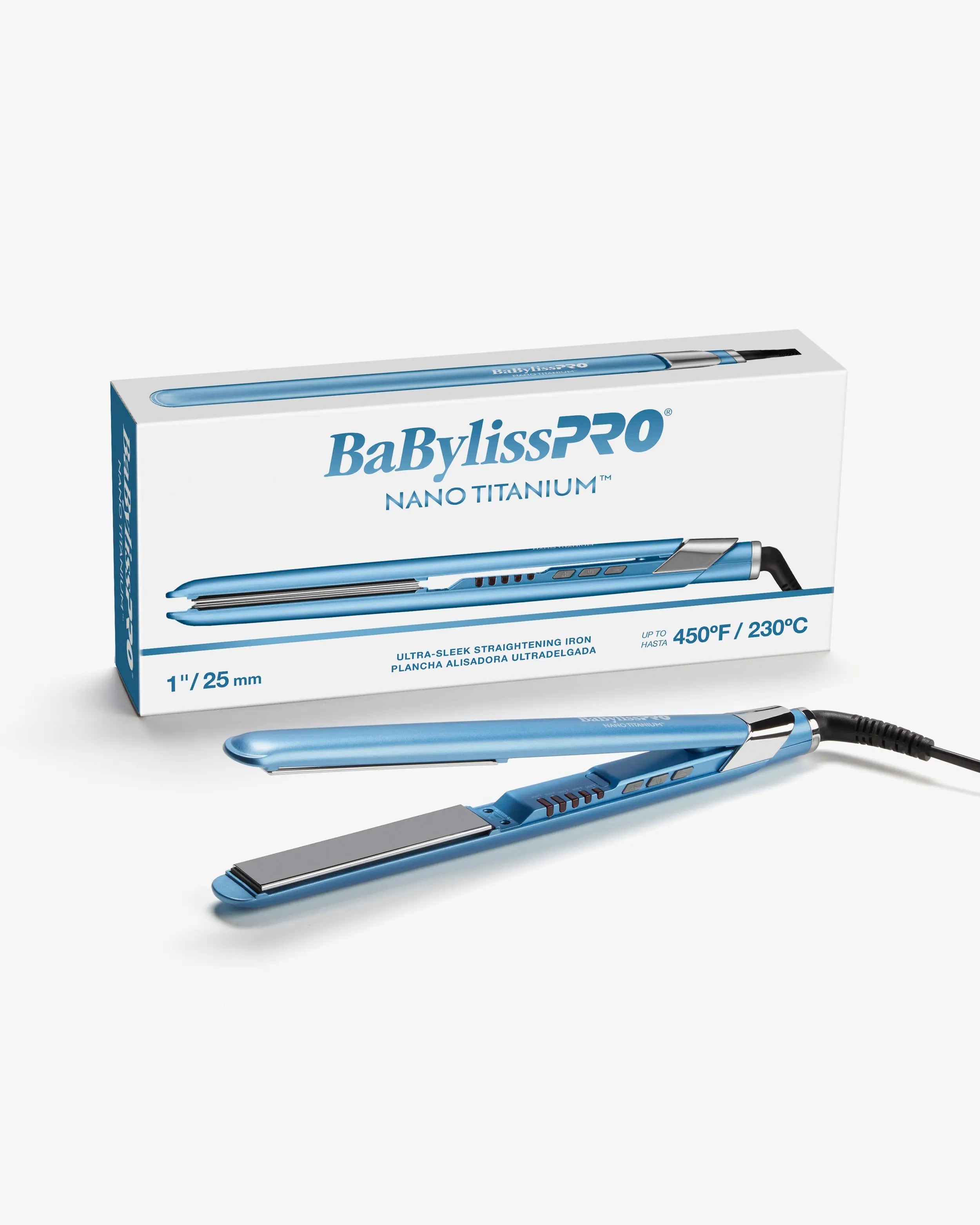 BaBylissPRO Nano Titanium 1" Ultra-Sleek Hair Straightener – Professional Flat Iron for Smooth, Shiny Styling