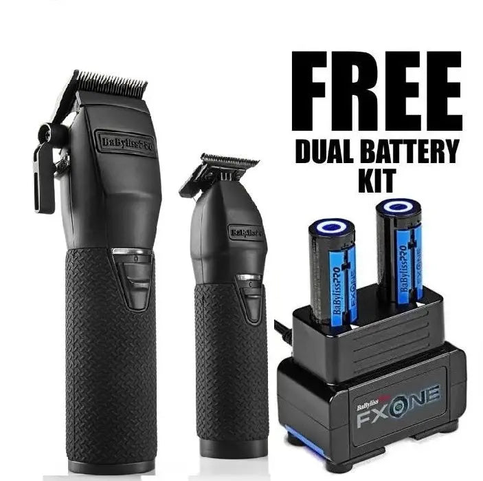 BaBylissPRO FXONE CLIPPER/TRIMMER PREPACK MATTE BLACK (Bonus! Free Dual Charger) BaBylissPRO