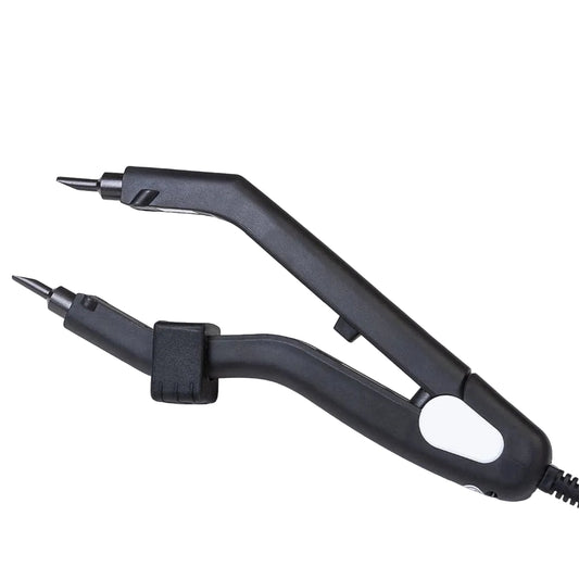 Black soldering iron on a white background
