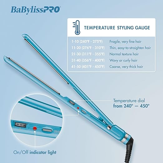 BABYLISSPRO NANO TITANIUM 1½" ULTRA-THIN FLAT IRON