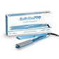 Blue hair straightener with BabylissPro packaging on a white background