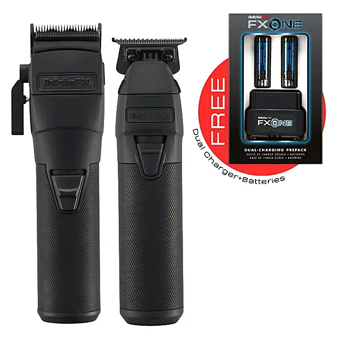 BaBylissPRO FXONE CLIPPER/TRIMMER PREPACK MATTE BLACK (Bonus! Free Dual Charger) BaBylissPRO
