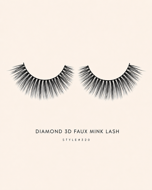 Diamond 3D Faux Mink Lashes Style #320 – Voluminous, Multi-Layered, Reusable, Dramatic Full Glam