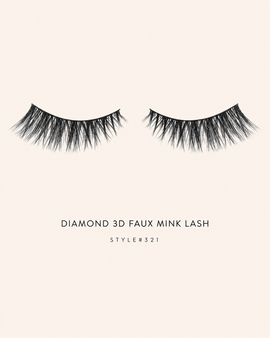 Diamond 3D Faux Mink Lashes Style #321 – Voluminous, Multi-Layered, Reusable, Dramatic Full Glam