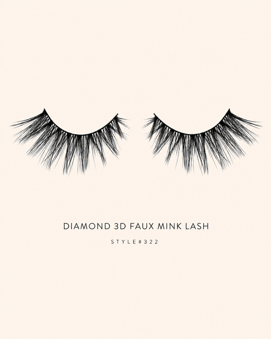 Diamond 3D Faux Mink Lashes Style #322 – Voluminous, Multi-Layered, Reusable, Dramatic Full Glam