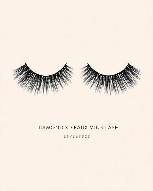 Diamond 3D Faux Mink Lashes Style #323 – Voluminous, Multi-Layered, Reusable, Dramatic Full Glam