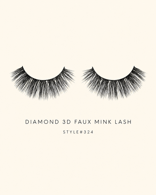Diamond 3D Faux Mink Lashes Style #324 – Voluminous, Multi-Layered, Reusable, Dramatic Full Glam