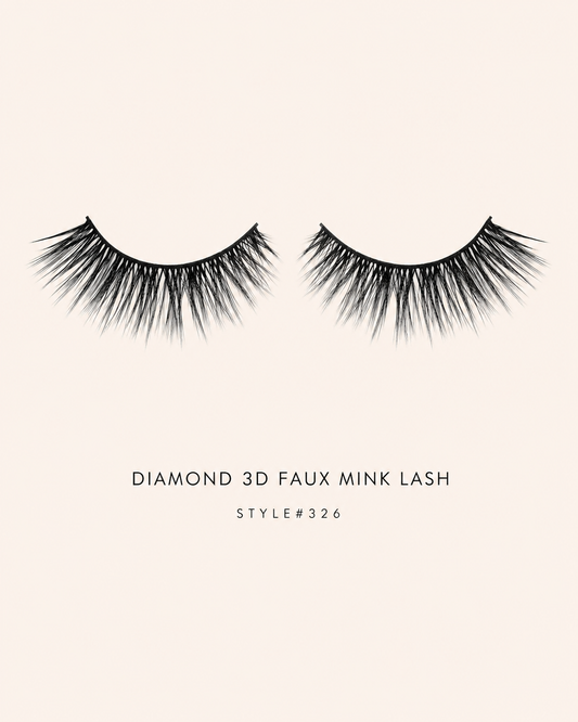 Diamond 3D Faux Mink Lashes Style #326 – Voluminous, Multi-Layered, Reusable, Dramatic Full Glam