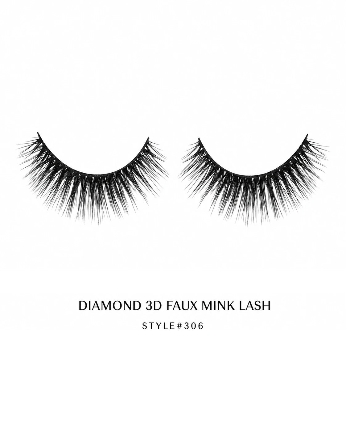 Diamond 3D Faux Mink Lashes Style #306 – Voluminous, Multi-Layered, Reusable, Dramatic Full Glam