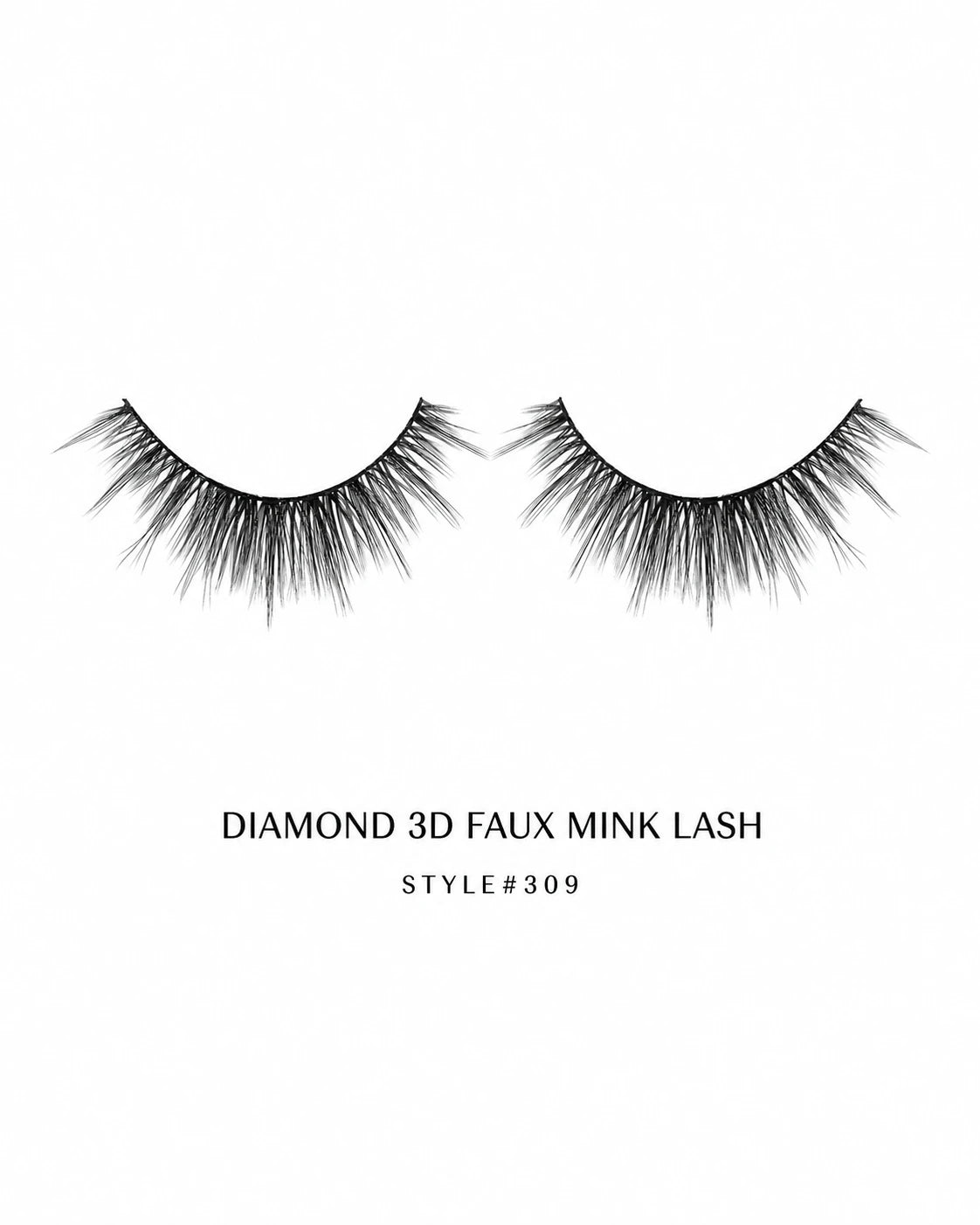 Diamond 3D faux mink lashes with style number 309 on a white background
