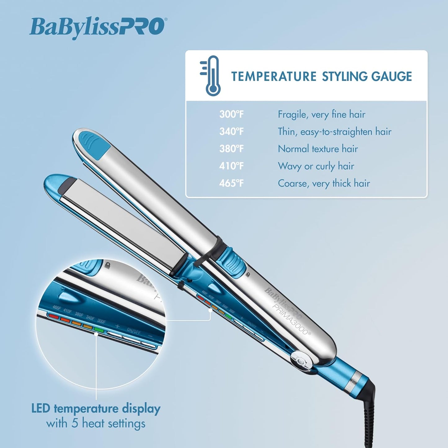 BABYLISSPRO NANO TITANIUM PRIMA3000 1¼" IONIC FLAT IRON