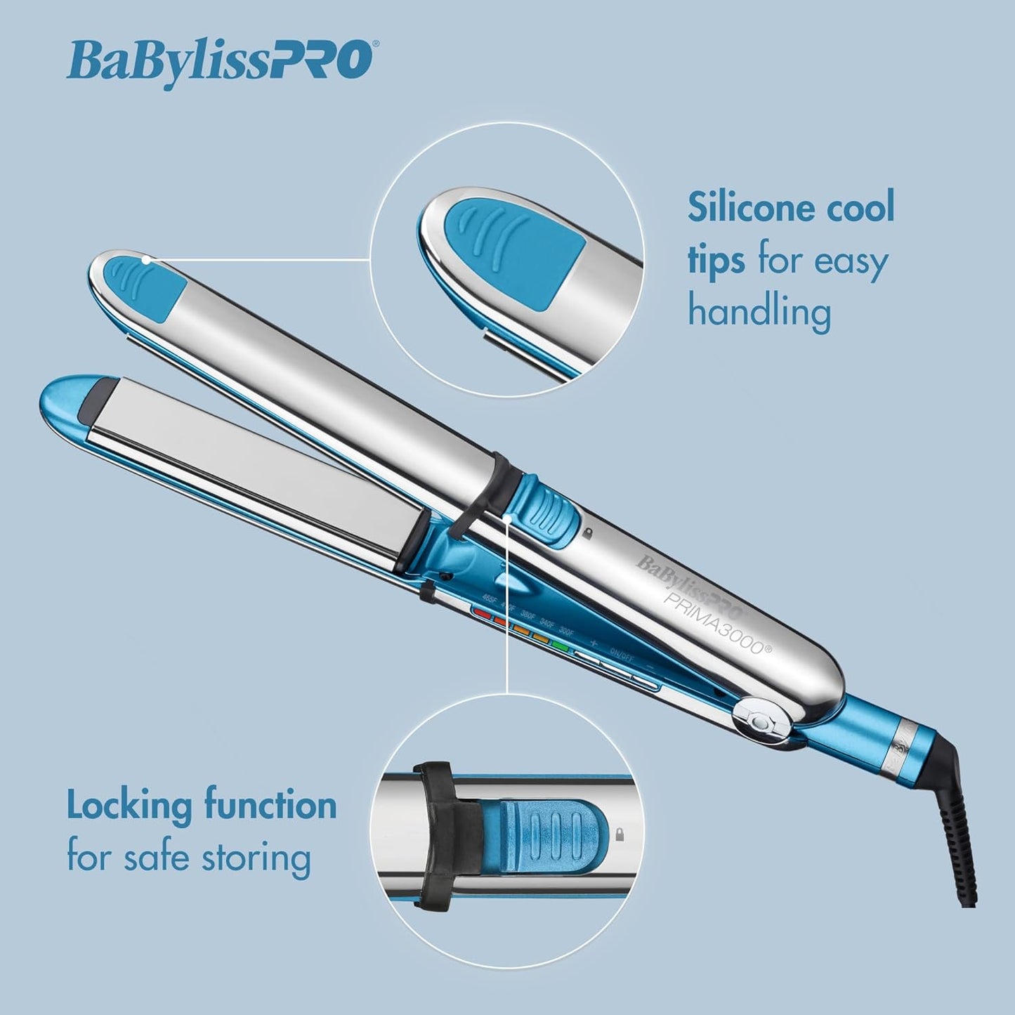 BABYLISSPRO NANO TITANIUM PRIMA3000 1¼" IONIC FLAT IRON