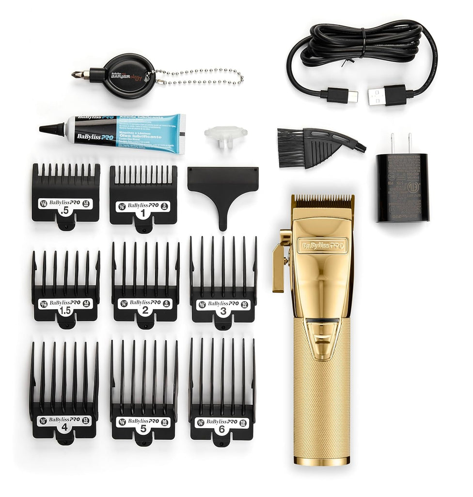 BABYLISSPRO FX+ GOLD/SILVER ALL METAL LITHIUM CLIPPER