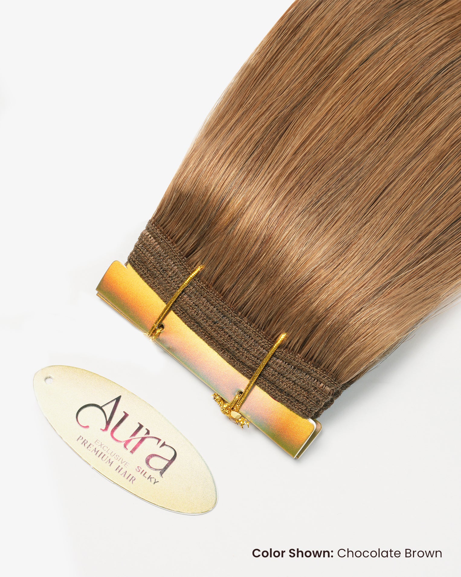 Aura Weft Hair Extensions Dark Brown #2