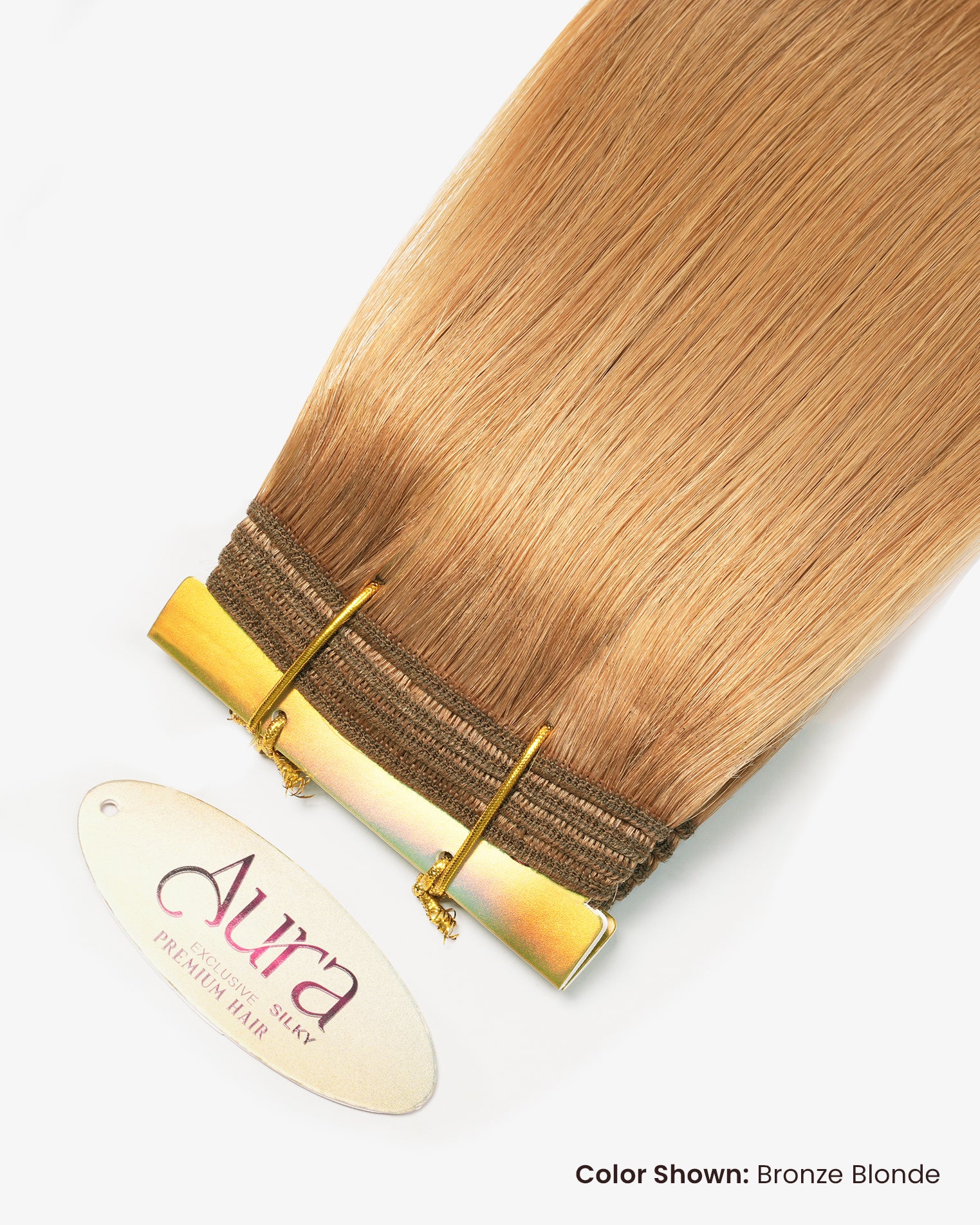 Aura Weft Hair Extensions Bronze Blonde with Platinum Blonde #6/613