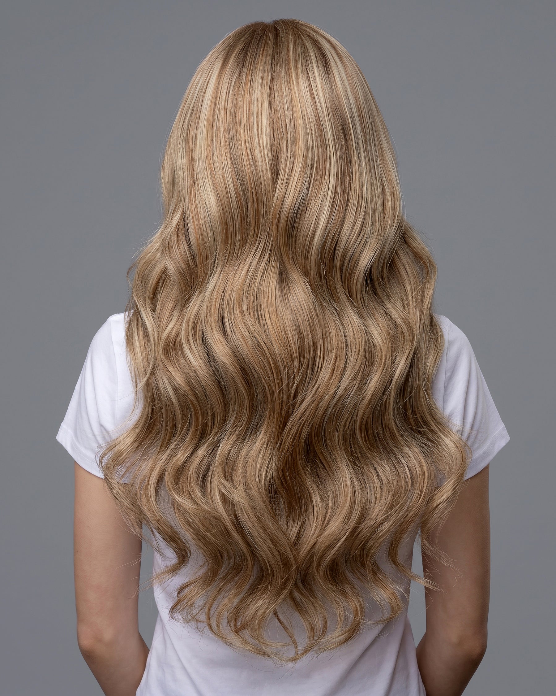 Aura Weft Hair Extensions Medium Brown with Platinum Blonde #4/613