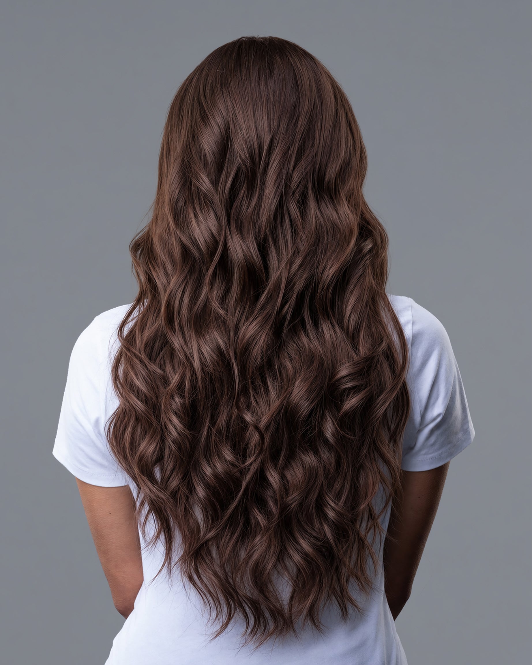 Aura Weft Hair Extensions Medium Chestnut Brown #4
