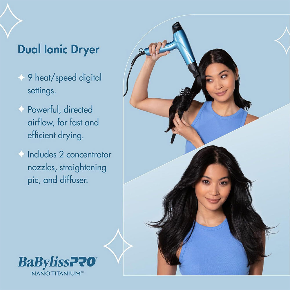 BABYLISSPRO NANO TITANIUM PRO HIGH-SPEED DUAL IONIC DRYER