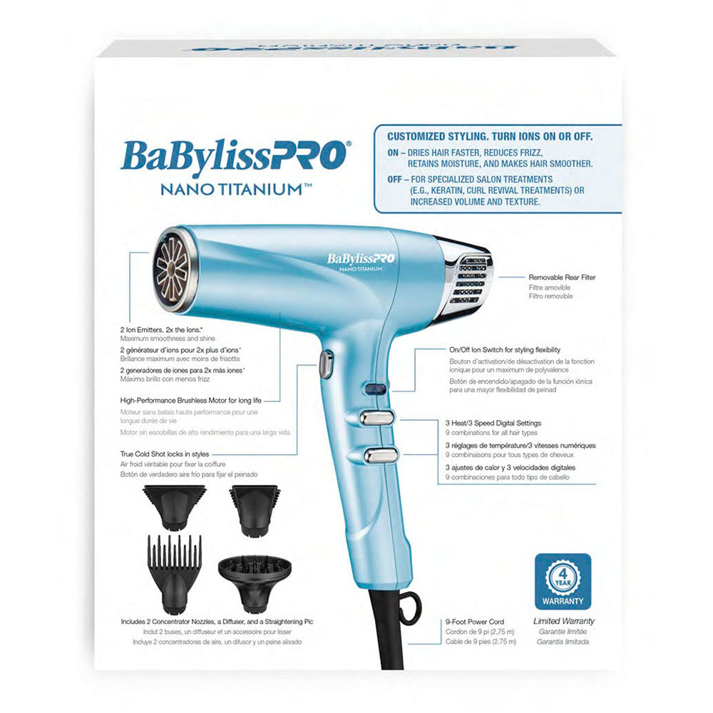 BABYLISSPRO NANO TITANIUM PRO HIGH-SPEED DUAL IONIC DRYER
