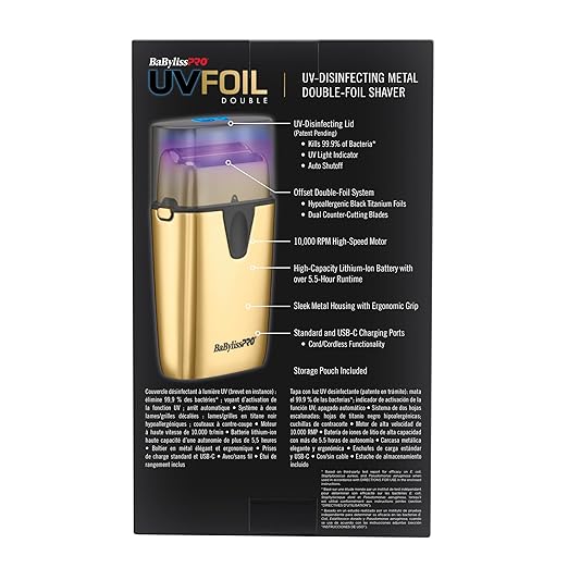 BABYLISSPRO UV-DISINFECTING DOUBLE FOIL SHAVER