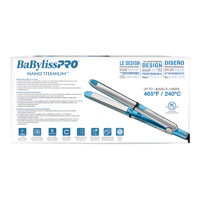 BABYLISSPRO NANO TITANIUM PRIMA3100 1" IONIC FLAT IRON