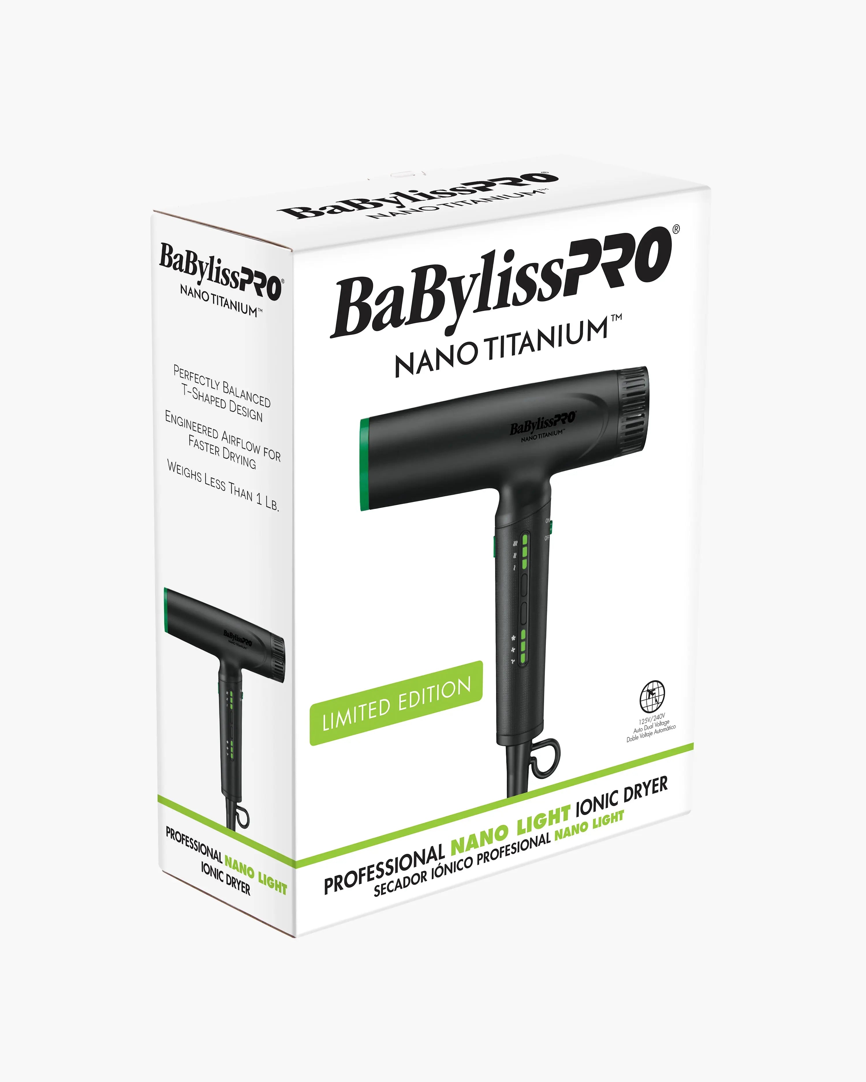 BaBylissPRO x Tomb45 Nano Light Ionic Dryer – Dual Voltage, 1400W Lightweight Professional Hair Dryer