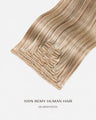 CLIP-IN EXTENSIONS 7PCS CLOSE-UP COLOR#F4.613-Medium Brown with Platinum Blonde-Morado Hair