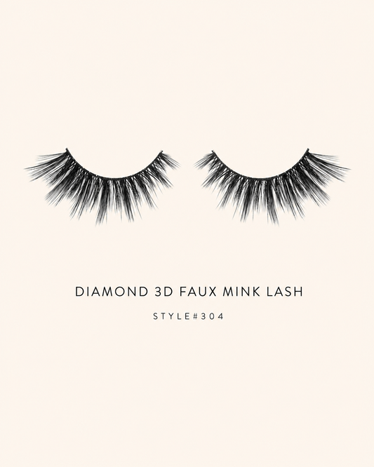 Diamond 3D Faux Mink Lashes Style #304 – Voluminous, Multi-Layered, Reusable, Dramatic Full Glam