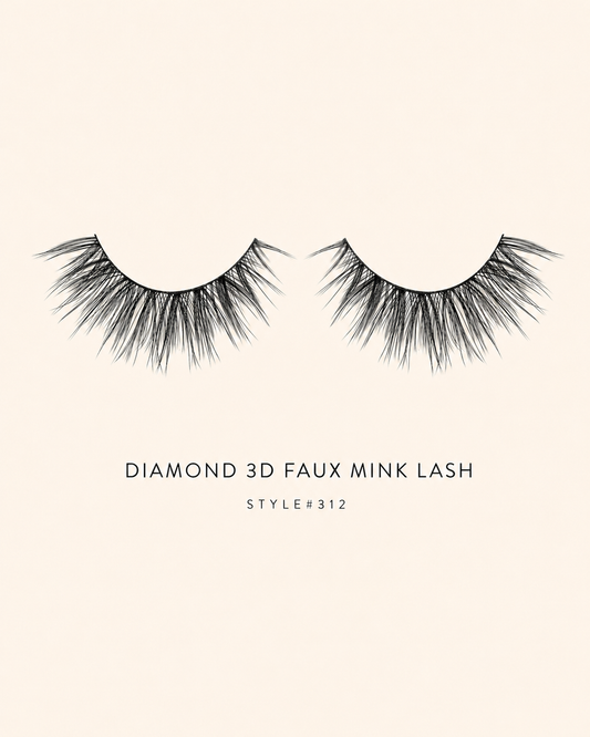 Diamond 3D Faux Mink Lashes Style #312 – Voluminous, Multi-Layered, Reusable, Dramatic Full Glam