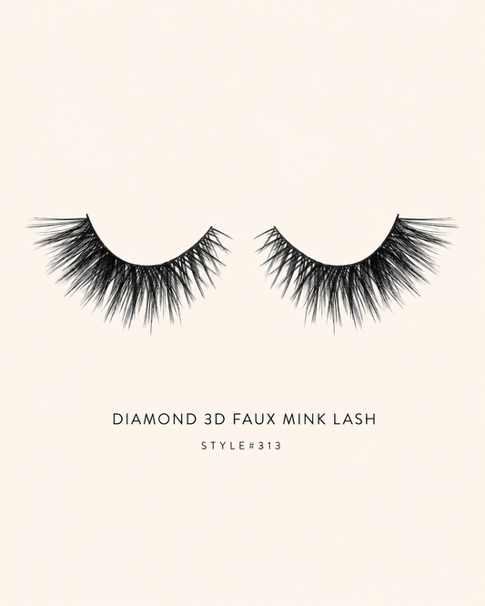 Diamond 3D Faux Mink Lashes Style #313 – Voluminous, Multi-Layered, Reusable, Dramatic Full Glam