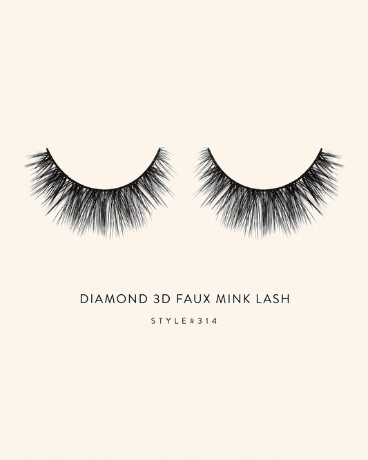 Diamond 3D Faux Mink Lashes Style #314 – Voluminous, Multi-Layered, Reusable, Dramatic Full Glam