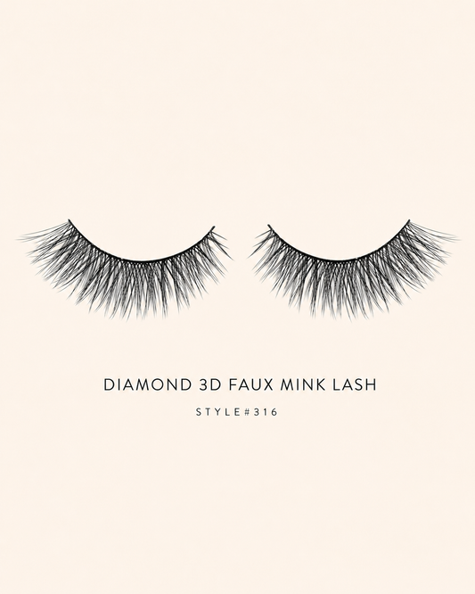 Diamond 3D Faux Mink Lashes Style #316 – Voluminous, Multi-Layered, Reusable, Dramatic Full Glam